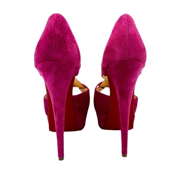 Christian Louboutin Suede Lady Corset Hot Pink 150 Pumps Size 6 - Picture 6 of 11